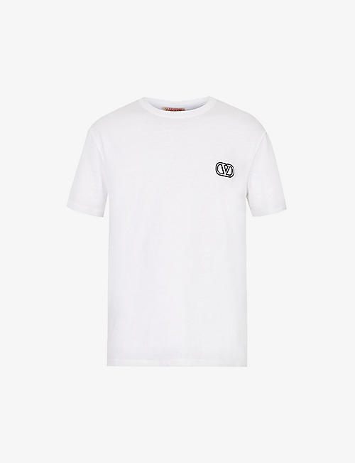VALENTINO GARAVANI: VLOGO brand-embroidered cotton-jersey T-shirt
