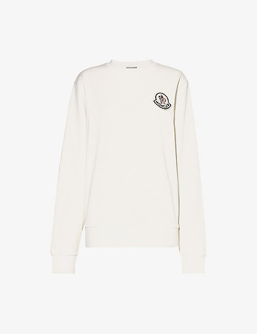 MONCLER: Logo-appliqué cotton-blend sweatshirt