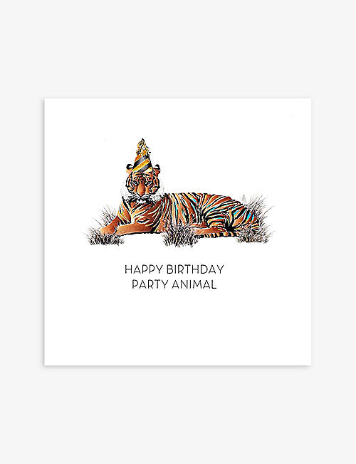 FIVE DOLLAR SHAKE: Party Animal graphic-print greetings card 16cm