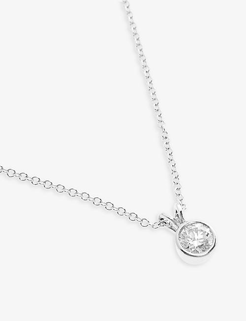 SKYDIAMOND: The Classic Solitaire recycled 18ct white-gold and 0.78ct brilliant-cut diamond necklace