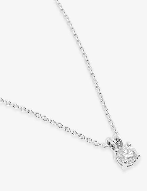 SKYDIAMOND: Claw-set recycled 18ct white-gold and 0.45ct brilliant-cut diamond necklace