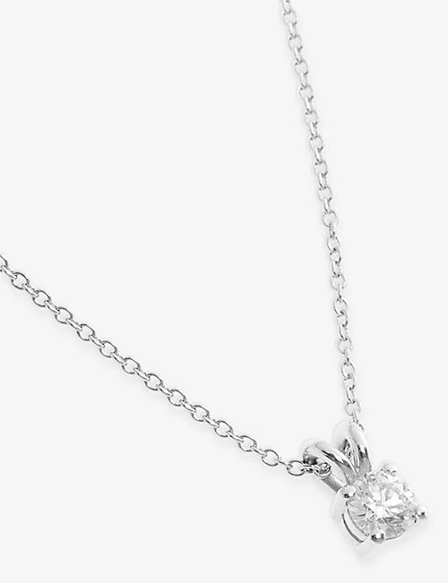 SKYDIAMOND: Claw-set recycled-platinum and 0.44ct brilliant-cut diamond necklace