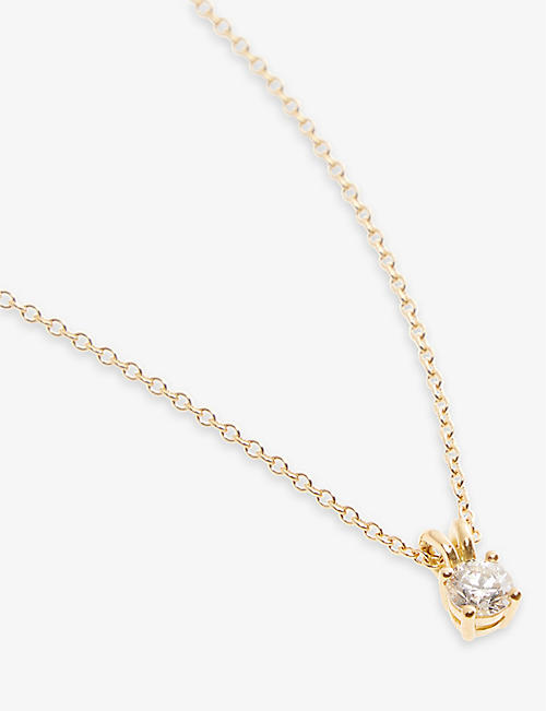 SKYDIAMOND: Claw-set recycled 18ct yellow-gold and 0.3ct brilliant-cut diamond necklace