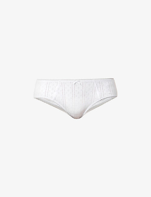 COU COU INTIMATES: The Cosy pointelle-pattern organic-cotton briefs