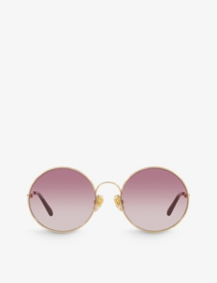 CHLOE: CC0016S round-frame metal sunglasses