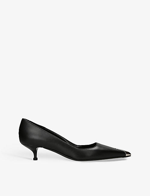 ALEXANDER MCQUEEN: Toe-cap leather heeled courts