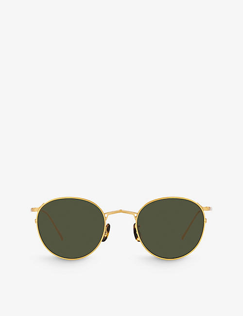 OLIVER PEOPLES: OV1311ST G Ponti round-frame metal sunglasses