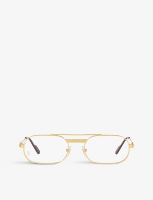 CARTIER: 6L001647 CT0410O rectangle-frame metal optical glasses