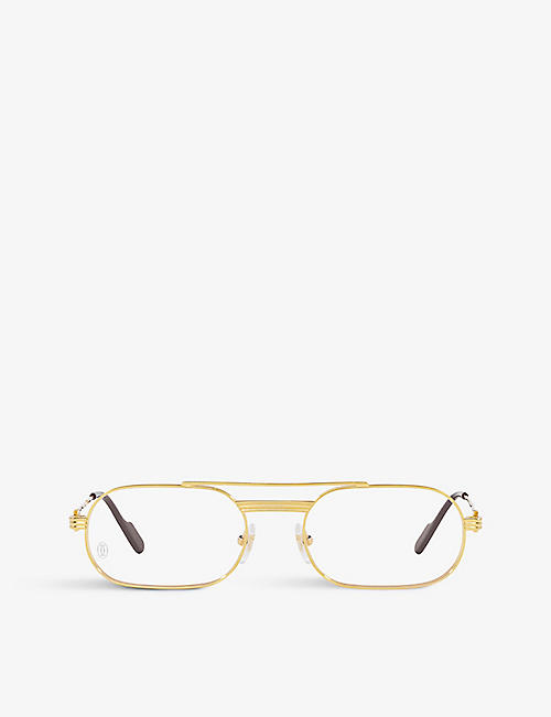 CARTIER: 6L001647 CT0410O rectangle-frame metal optical glasses