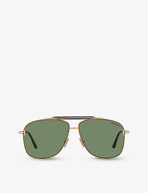 TOM FORD: TR001628 Jaden aviator-frame metal sunglasses