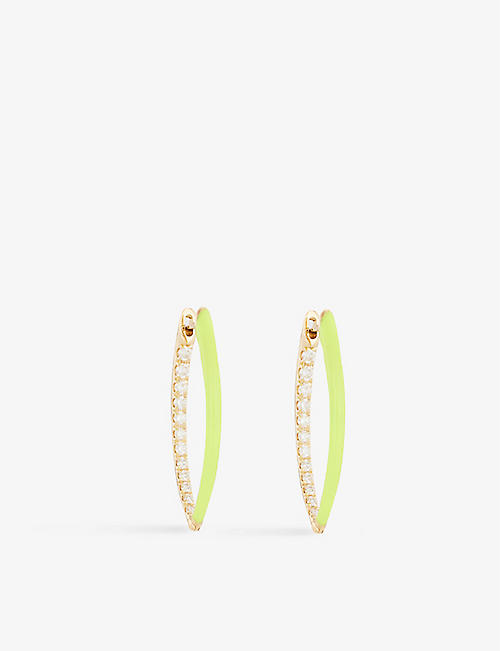 MELISSA KAYE: Cristina medium 18ct yellow-gold and 0.57ct brilliant-cut diamond earrings