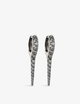 MELISSA KAYE: Lola Needle 18ct blackened-gold and 1.45ct brilliant-cut diamond earrings