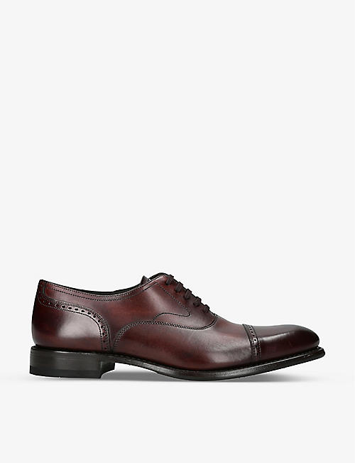 LOAKE: Hughes contrast-stitch leather brogues