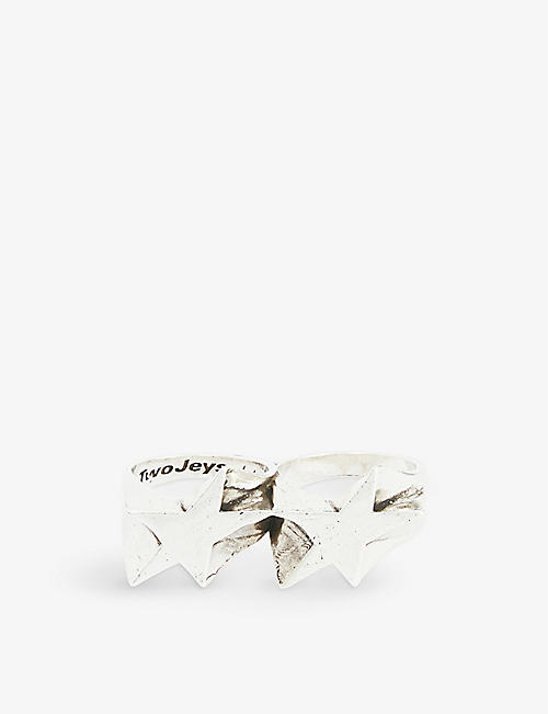 TWOJEYS: Superstar sterling silver plated-brass ring Knuckle ring