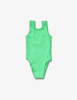 HUNZA G: Classic crinkle-texture swimsuit 1-6 years