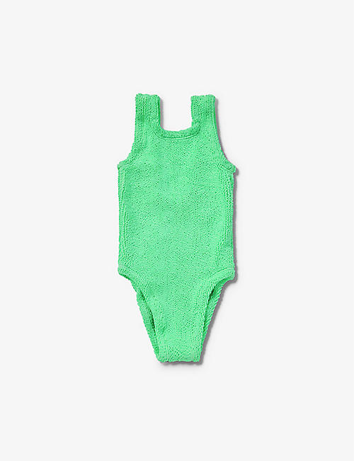 HUNZA G: Classic crinkle-texture swimsuit 1-6 years