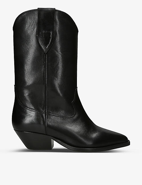 ISABEL MARANT: Duerto pointed-toe leather heeled cowboy boots