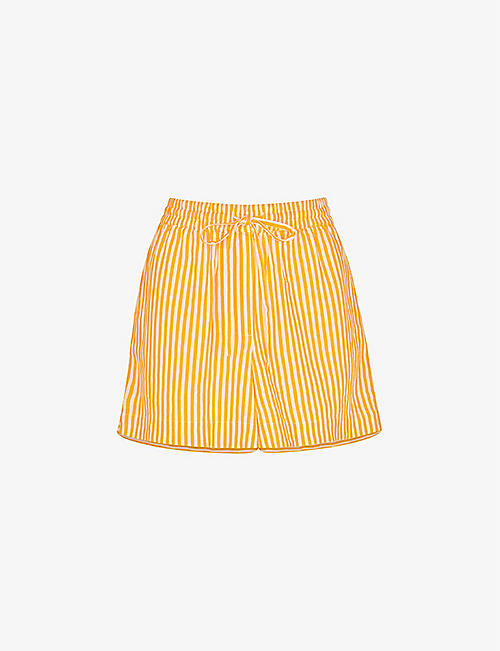 WHISTLES: Sunshine stripe linen and cotton-blend shorts