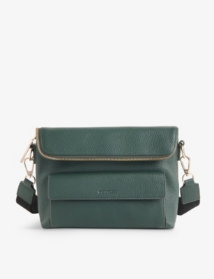 WHISTLES: Vida flap-over grained-leather crossbody bag