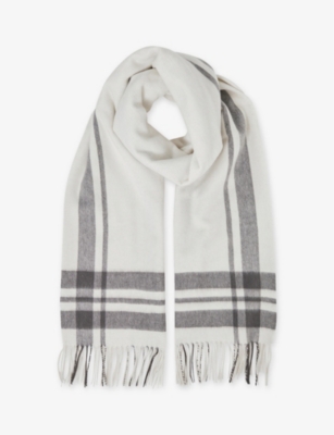 REISS: Martina checked wool scarf