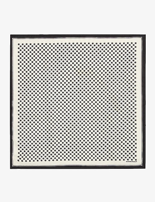 CLAUDIE PIERLOT: Logo-pattern square-shape silk scarf