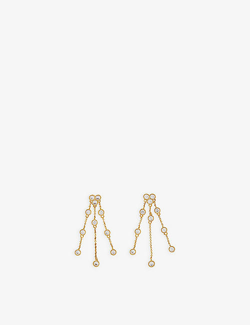 MAJE: Nelibo crystal-embellished gold-tone brass drop earrings