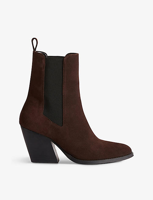 CLAUDIE PIERLOT: Rabica pointed-toe suede heeled ankle boots