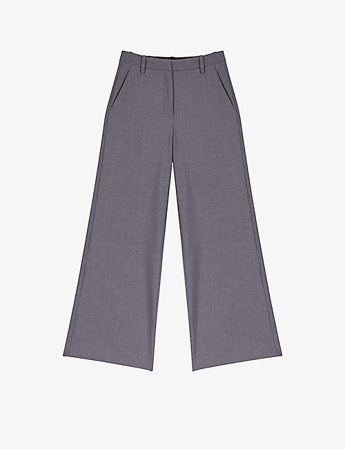 MAJE: Pillanette wide-leg stretch-recycled polyester blend trousers