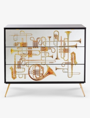 SELETTI: Seletti x TOILETPAPER Trumpets graphic-print chest-of-three drawers 120cm