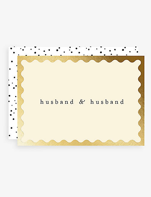 ELEANOR STUART: Husband & Husband graphic-print greetings card 12.5cm x 17.5cm