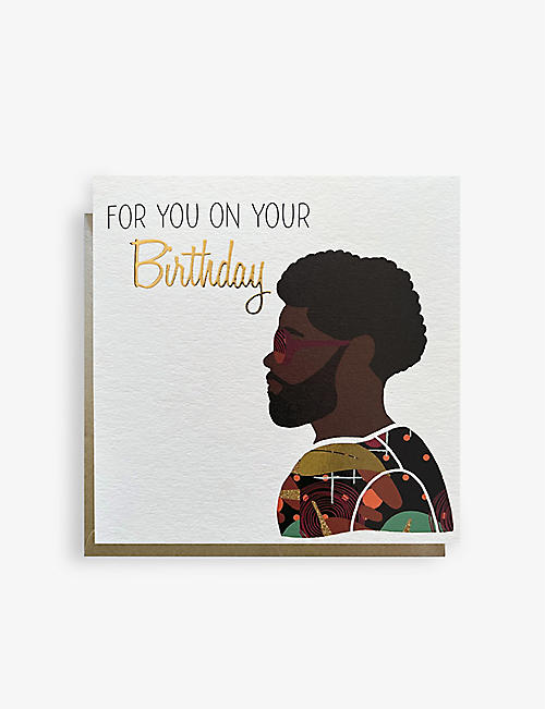 AFROTOUCH DESIGN: Opulence Marvin birthday card 15cm x 15cm