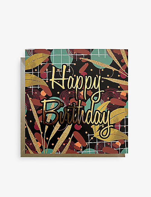 AFROTOUCH DESIGN: Opulence Happy Birthday card 15cm x 15cm