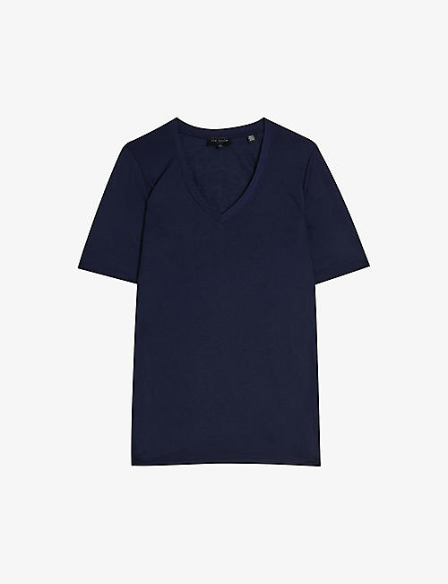 TED BAKER: Kerika V-neckline short-sleeve woven T-shirt