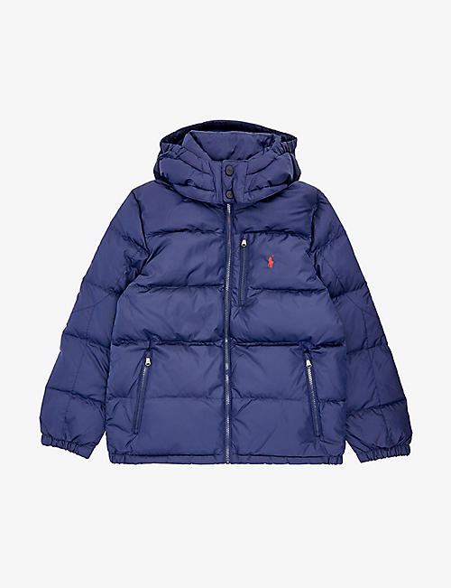 POLO RALPH LAUREN: Funnel-neck recycled-polyester and recycled-down jacket 2-14 years