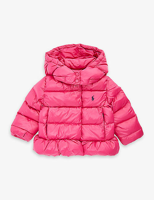 POLO RALPH LAUREN: Logo-embroidered quilted shell-down hooded jacket 9-24 months