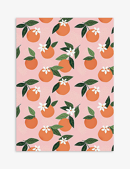 ELEANOR STUART: Oranges graphic-print wrapping paper pack of five