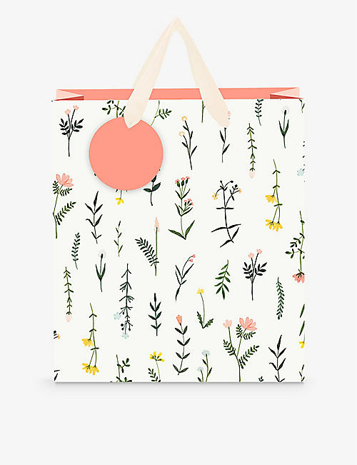ELEANOR STUART: Meadow Floral floral-print small gift bag 23cm x 18cm
