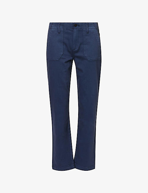PAIGE: Mayslie straight-leg mid-rise stretch-denim jeans
