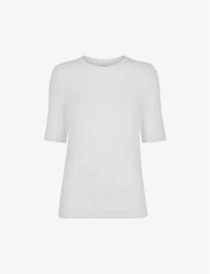 WHISTLES: Essential crew-neck ribbed stretch-woven T-shirt