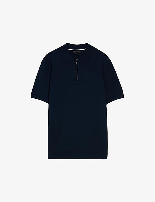 TED BAKER: Daldin zip-neck regular-fit knitted polo
