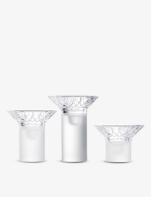 WATERFORD: Lismore Arcus crystal candlesticks set of three