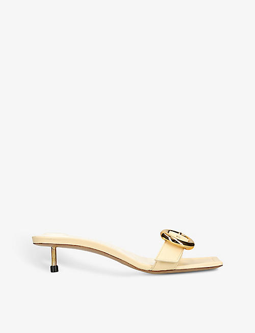 JACQUEMUS: Les Sandales Regalo Basse asymmetric-buckle leather heeled sandals