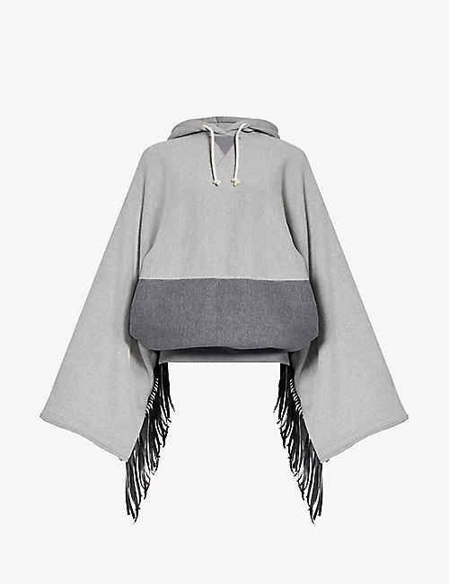 JUNYA WATANABE: Fringed-trim relaxed-fit cotton hoody