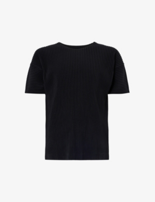 HOMME PLISSE ISSEY MIYAKE: Basic pleated knitted T-shirt
