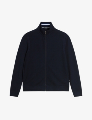 TED BAKER: Phloem high-neck zip-up cotton jacket