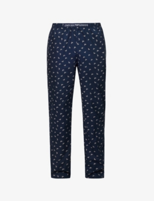 EMPORIO ARMANI: Brand-print cotton pyjama bottoms
