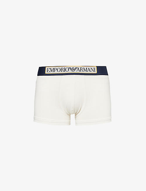 EMPORIO ARMANI: Branded-waist stretch-cotton trunks