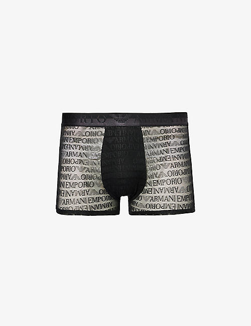EMPORIO ARMANI: Branded-waist stretch-mesh trunks