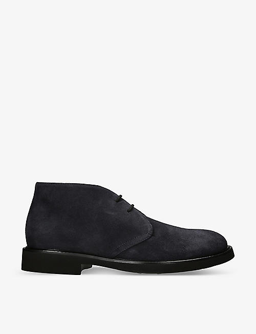 DOUCALS: Panelled lace-up suede chukka boots