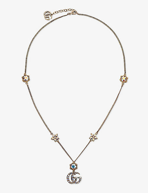 GUCCI: Fashion Show gold-toned brass pendant necklace